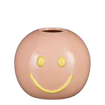 Duke vaas smiley roze - h12xd14,5cm