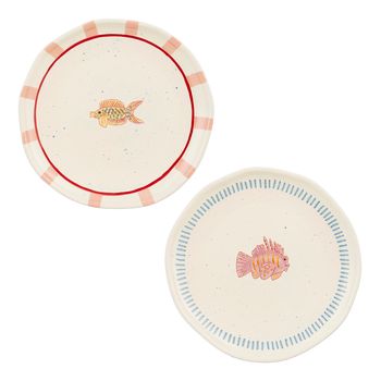 Ariane dinerbord roze blauw 2 assorti - h3xd26,5cm