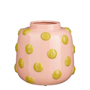 Smiley Vase l.rosa - h28xd28,5cm