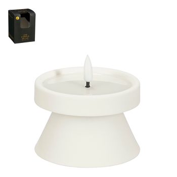 Olielamp led wit battery operated en timer - h6,5xd9cm