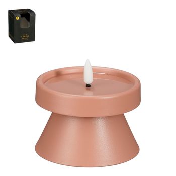 Olielamp led roze battery operated en timer - h6,5xd9cm