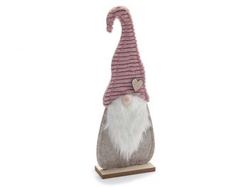 Fabric gnome 'Nirbet' 12x34cm pink