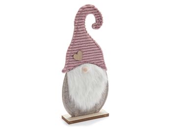 Fabric gnome 'Nipsy' 15x33cm pink