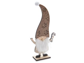 Wooden gnome 'Nifi' 14x32cm brown