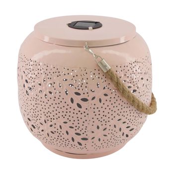 Lantern solar metal 28x28x25cm Light pink
