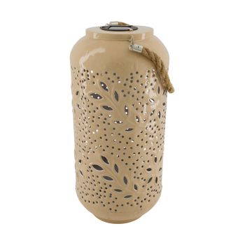 Laterne Solar Metall 19x19x40cm Taupe
