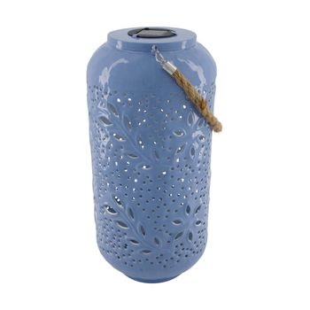 Laterne Solar Metall 19x19x40cm Blau