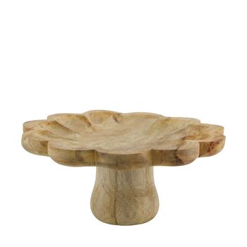 Plate cake stand mango wood 28x28x12.5cm Natural