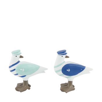 Figurine seagull polyresin 9.5x6.3x10cm Blue mixed