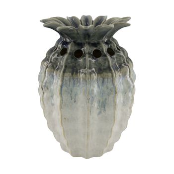 Vase pineapple ceramic 24x24x34cm White/Grey