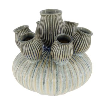 Vase ceramic 25x25x25cm White/Grey