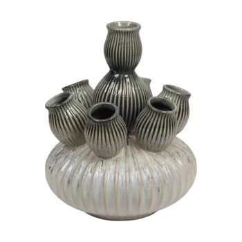 Vase ceramic 28x28x36cm White/Grey