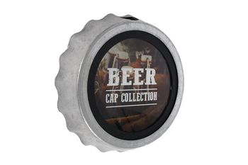 Wandversiering "Beer cap collection" metaal 24x24x5cm