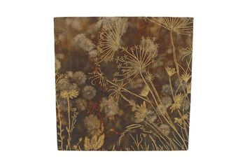 Wandversiering"Gold" bruin/goud vierkant stof 45x45x1,5cm