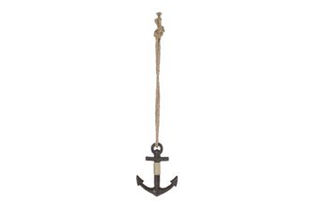 Wanddecoratie "Anchor" aan touw bruin gietijzer 12x2x15,5cm