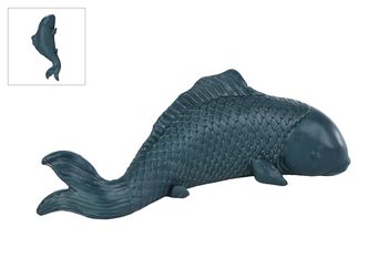 Sculptuur "Fish" blauw polystone 19x6x7cm