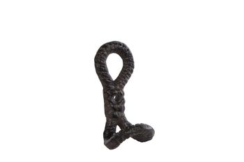 Wandhaak "Rope Loop" S oud bruin metaal 4x4,5x9cm