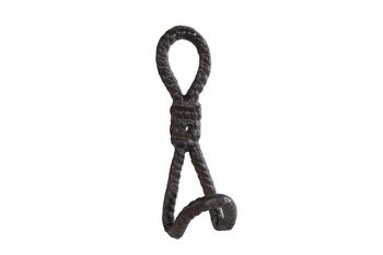 Wandhaak "Rope Loop" L oud bruin metaal 5,5x5,5x16,5cm