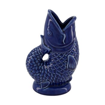 Vase fish porcelain 16.5x11x25.8cm Blue