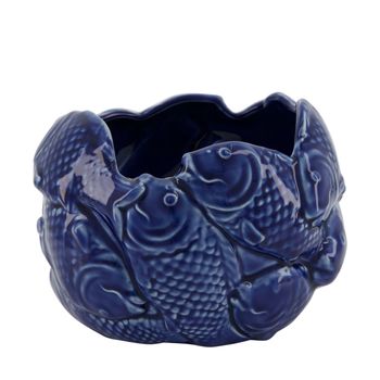 Planter fish porcelain 17.5x17.3x12.3cm Blue
