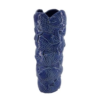 Vase fish porcelain 14.5x13.5x37cm Blue