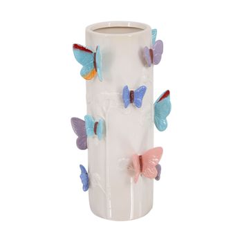 Vase ceramic 16.2x16.2x31.5cm Mixed colors