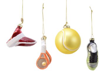 Ornament glas - sport - matt color 4 assortie - dia6.7-H6.7cm - multi