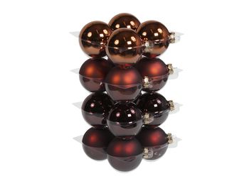 cb. 16 glassballs/cap dark brown 80 mm