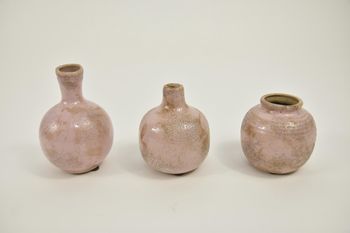 Keramik-Flasche rosa 3 sortiert D8.5 H11.5cm