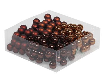 cb. 144 glassballs/wire dark brown 20 mm