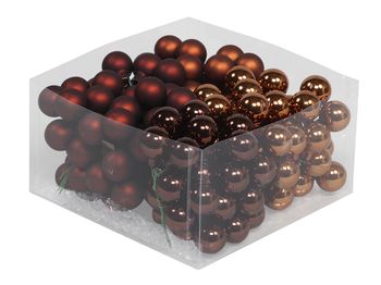cb. 144 glassballs/wire dark brown 25 mm
