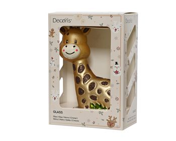 Giftbox á 1 Giraffe glas bruin 8,5x4,2x13cm