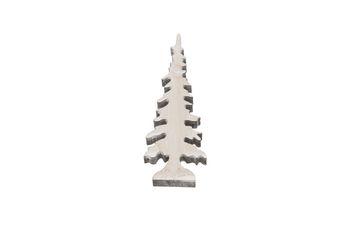 Lasercut christmastree 4x12cm 10pc - White-wash