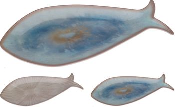 TELLER MELAMIN FISCHDESIGN 35X18CM 2 STÜCK SORTIERT