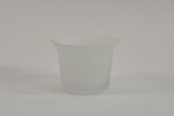 Schachtel mit 24 Waxine Glas gefrostet weiß D6,7 H4,5cm