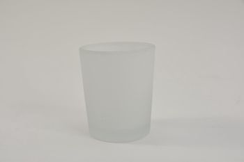 Schachtel mit 24 Waxine Glas Gerade matt weiß D5,5 H6,5cm