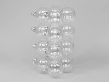 cb. 16 glassballs/cap clear 80 mm