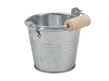 pb. 8 metal buckets w/handle galv. Ø6,5x6 cm