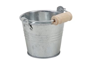 pb. 6 metal buckets w/handle galv. Ø10x9,5 cm