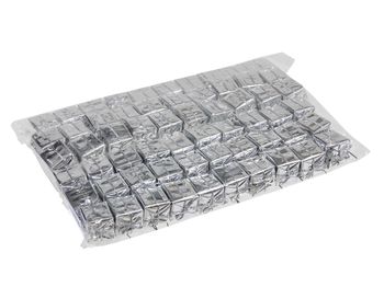 pb. 60 giftboxes foil on pick silver 25x25mm