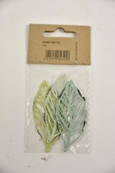 Hangers blad metaal groenmix 3 stuks 6,5cm