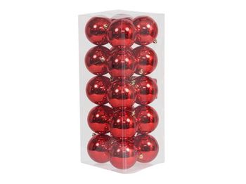 cb. 20 plastic balls red shiny 80 mm