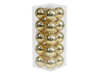 cb. 20 plastic balls gold shiny 80 mm