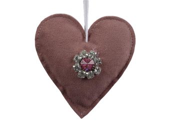 pb. 4 fabric hearts/hanging pink 10x11 cm