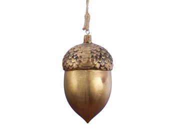 pb. 1 wooden acorn/hanging gold 16 cm