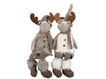 pc. 1 moose sitting 2 assorted natural 25 cm