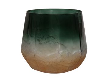 pc. 1 glass vase green Ø17x15cm