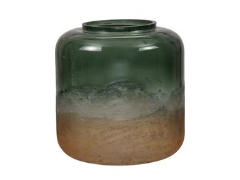 pc. 1 glass vase green Ø15x16cm
