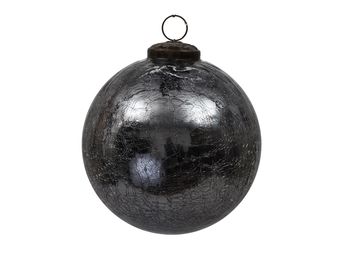 pc. 1 glass ball 'crackled' grey Ø15cm