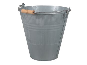 pc. 1 bucket w/handle 10lt. old zinc Ø29x29cm